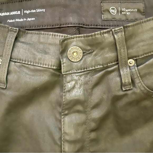 AG Farrah Skinny Ankle HIGH-RISE SKINNY ANKLE LEATHERETTE SUPER BLACK JEANS 27R - Picture 11 of 13